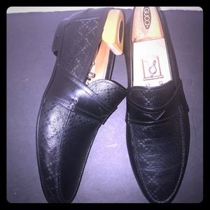 GUCCI HILARY DIAMANTÉ BLACK PENNY LOAFERS Sz 7.5